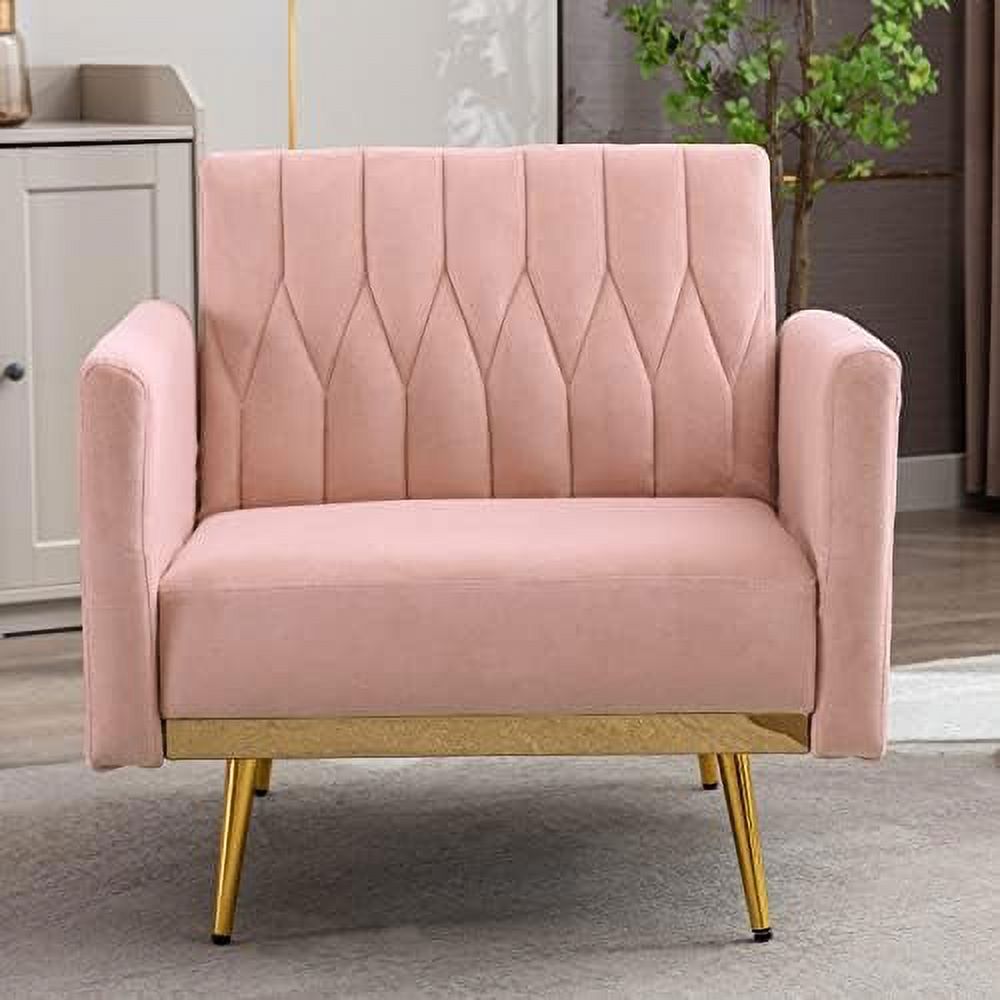 Black Velvet Single Sofa Chair with Ottoman N3554
