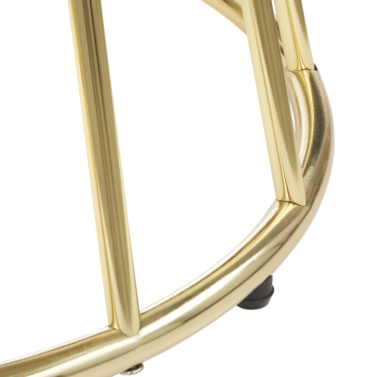 White/Gold Round Metal Dining Table I87849