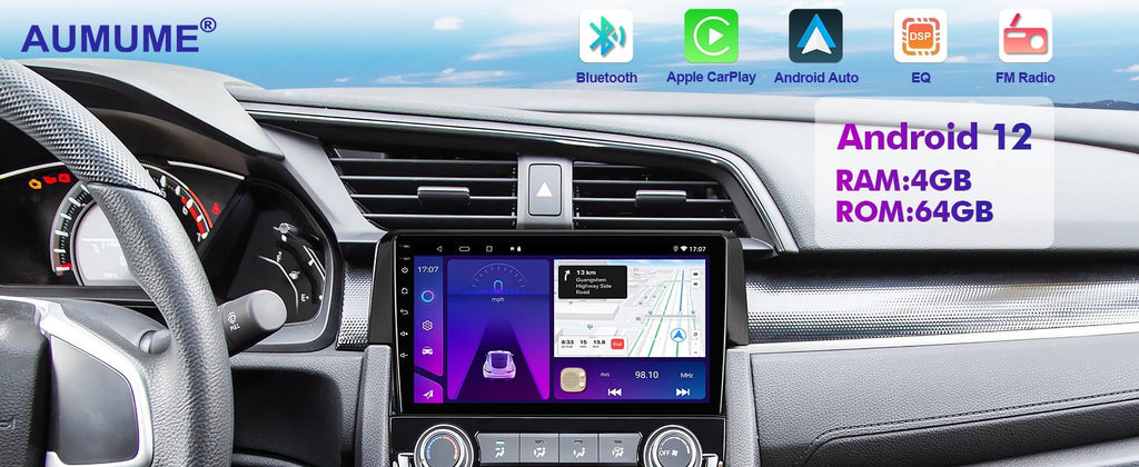 9 Inch Touchscreen Double Din Car Stereo with Wireless Carplay Android Auto Backup Camera Z588