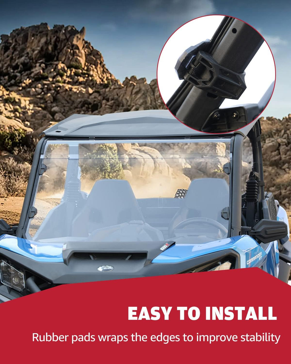 Clear Tough Polycarbonate Front Windshield for Can Am Commander 1000 A500