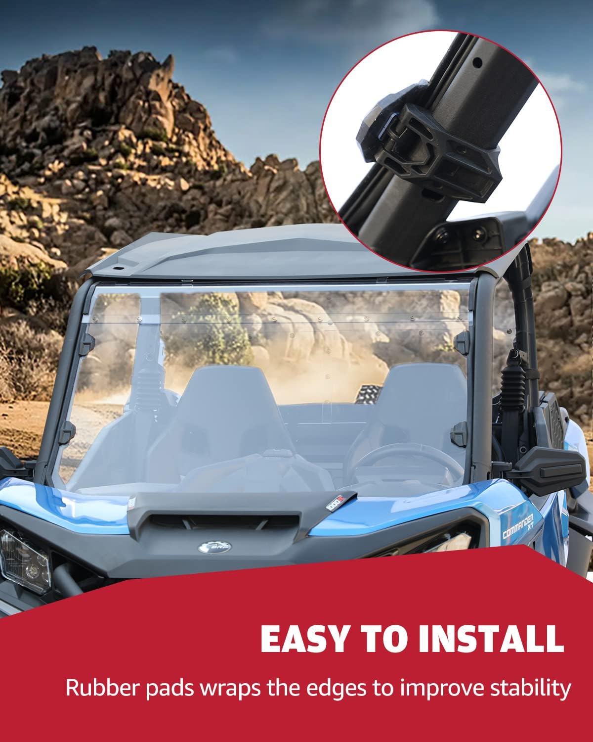 Clear Tough Polycarbonate Front Windshield for Can Am Commander 1000 A500