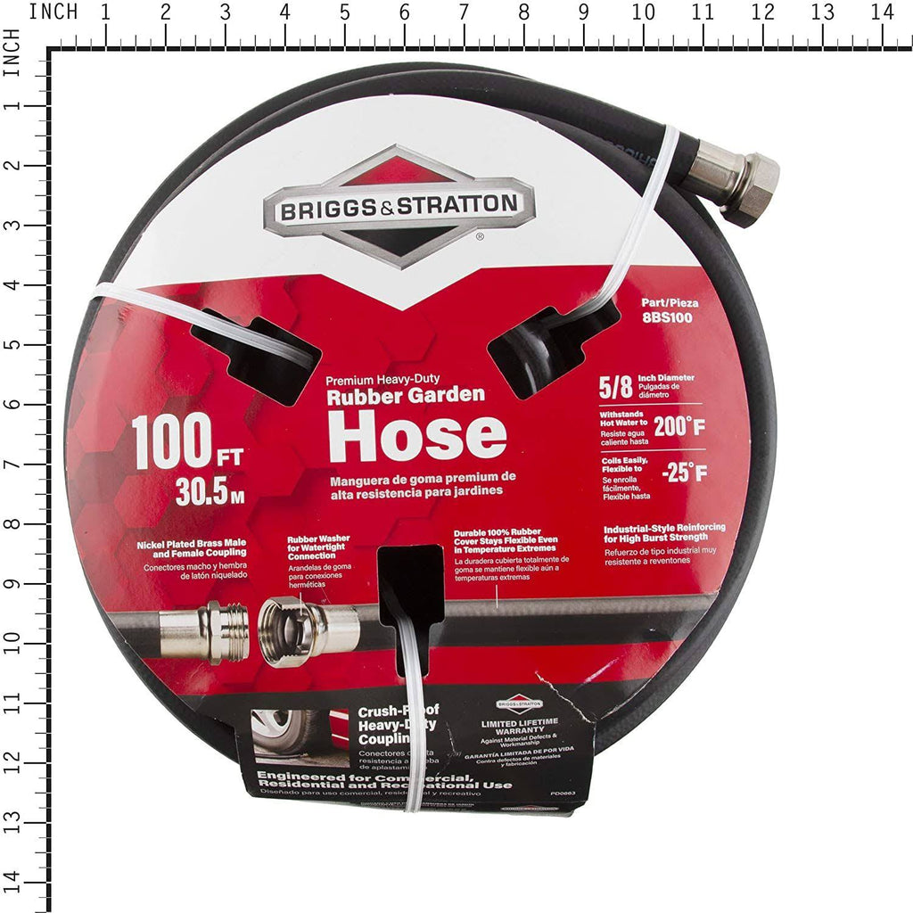 100-Foot Heavy-Duty Rubber Garden Hose P5613