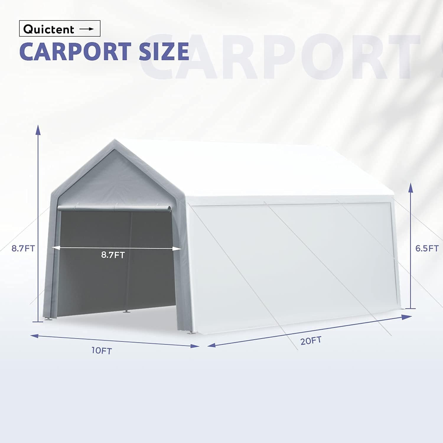 White 10'x20' Heavy Duty Car Canopy Garage G5284