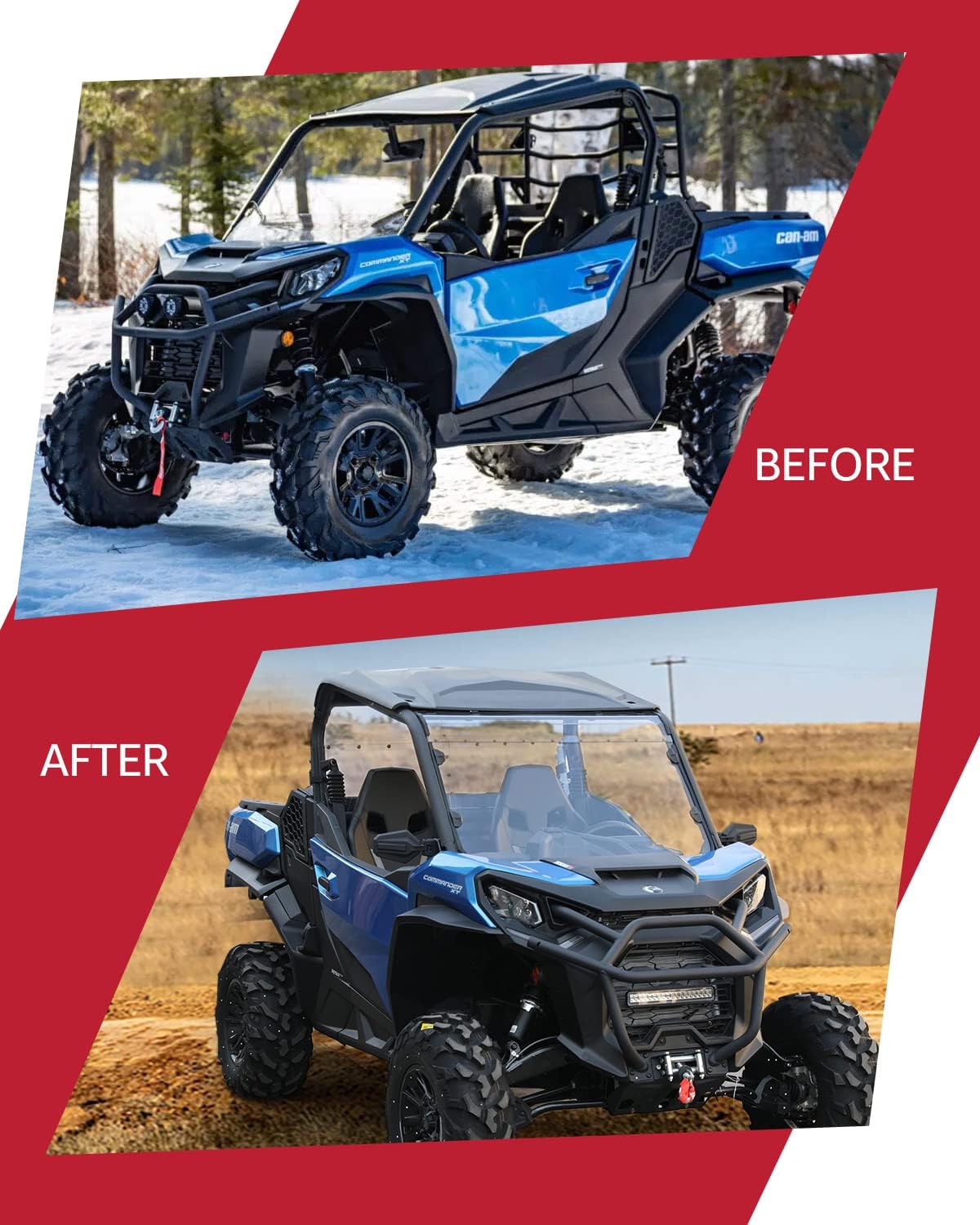 Clear Tough Polycarbonate Front Windshield for Can Am Commander 1000 A500