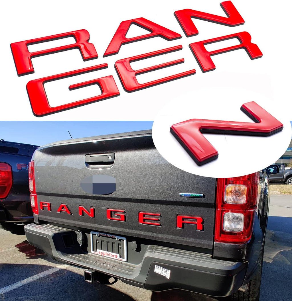 Chrome with Black Outline Tailgate Insert Letters Pack of 2 P3457