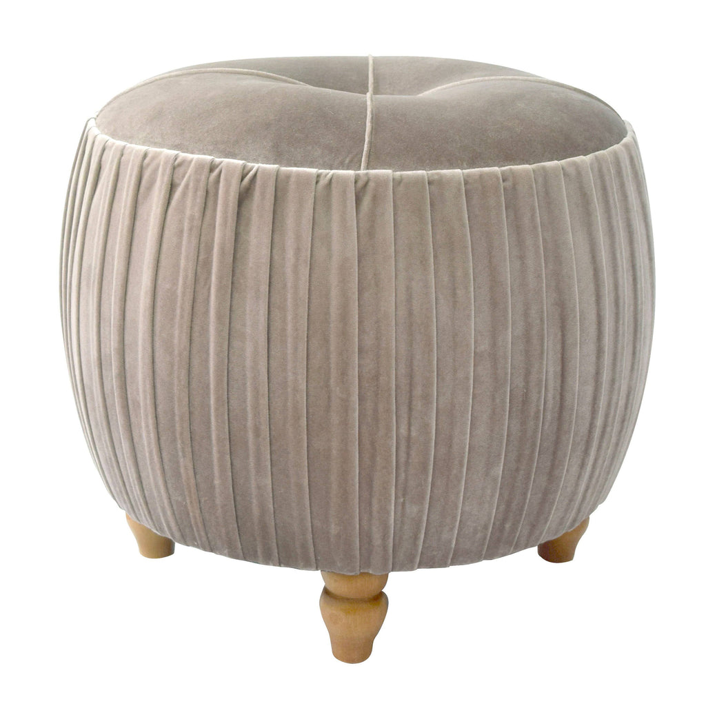 Velvet Round Ottoman V629314