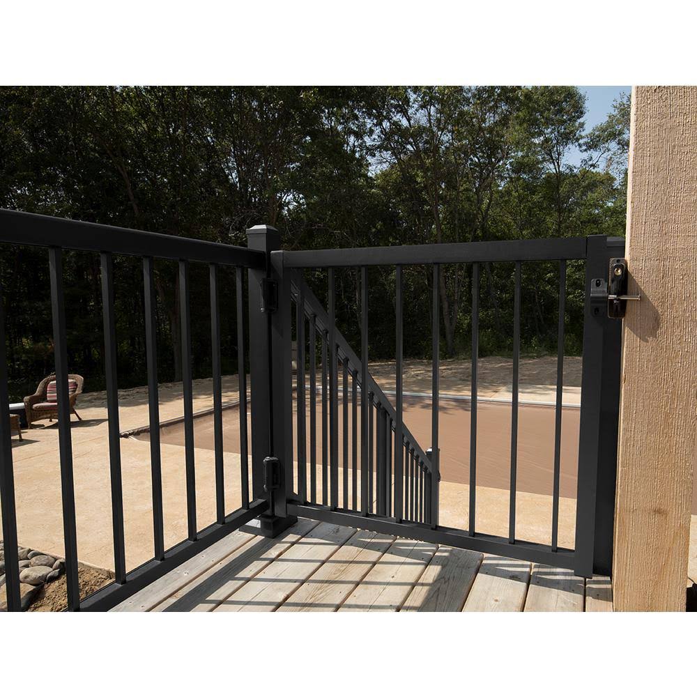 Black Powder Coated Aluminum Preassembled Deck Gate Kit R69955