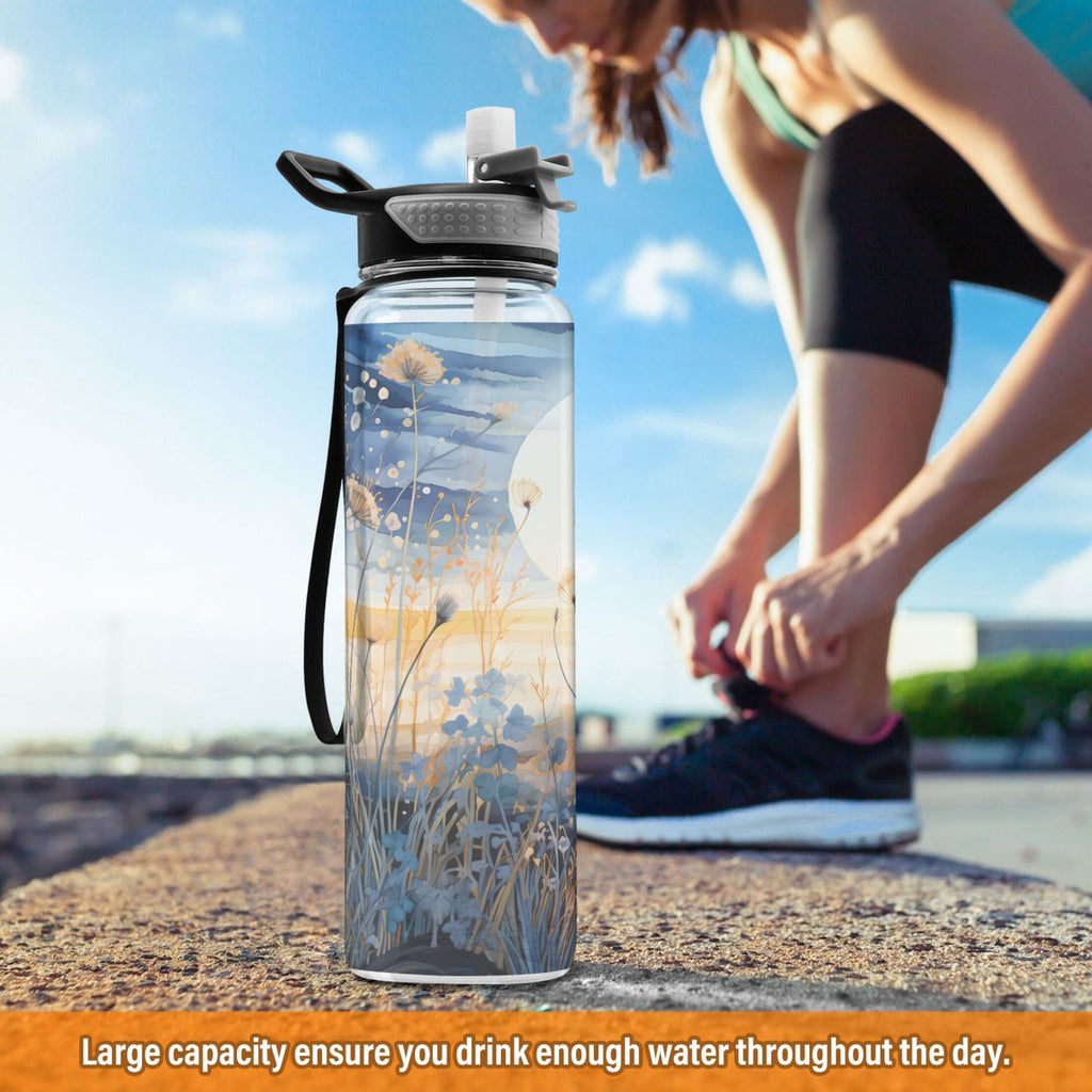 32oz Tritan Leakproof Clear Water Bottle with Straw A8562