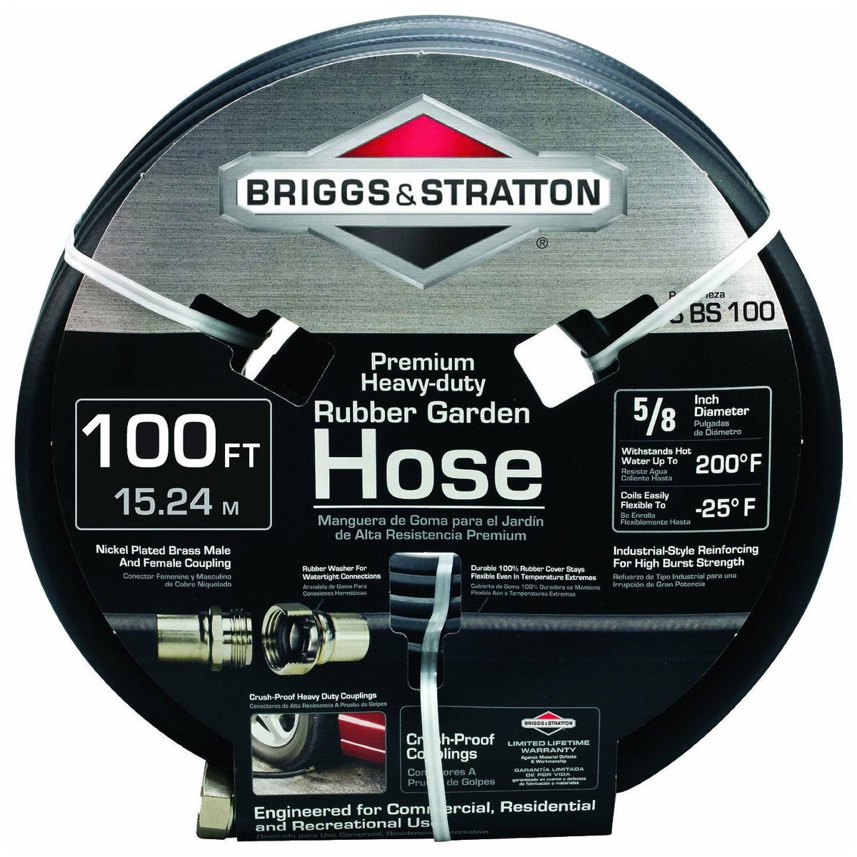 100-Foot Heavy-Duty Rubber Garden Hose P5613