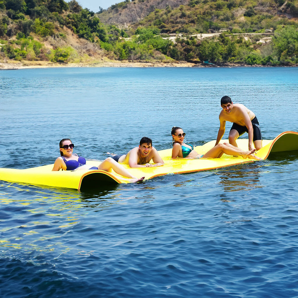 18x6FT 3-Layer Tear-Resistant XPE Foam Water Floating Pad, Yellow M225753