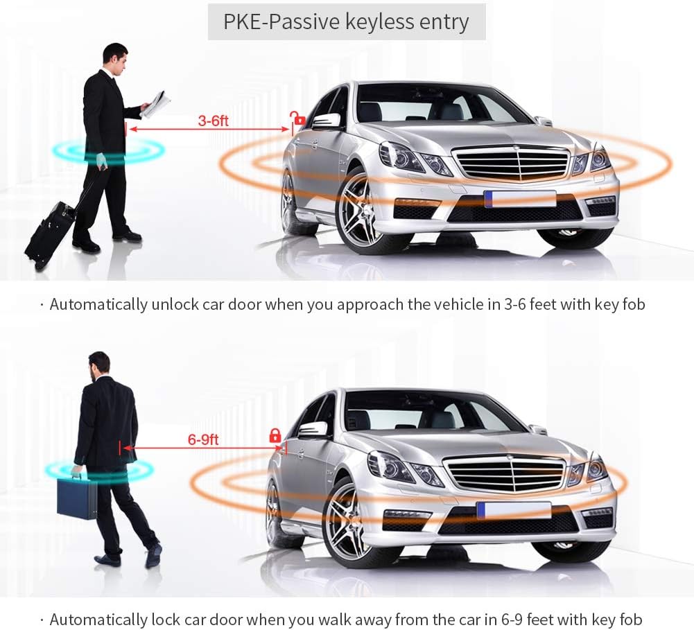 Rolling Code Car Alarm System with Passive Keyless Entry Push Start Stop Button O325556