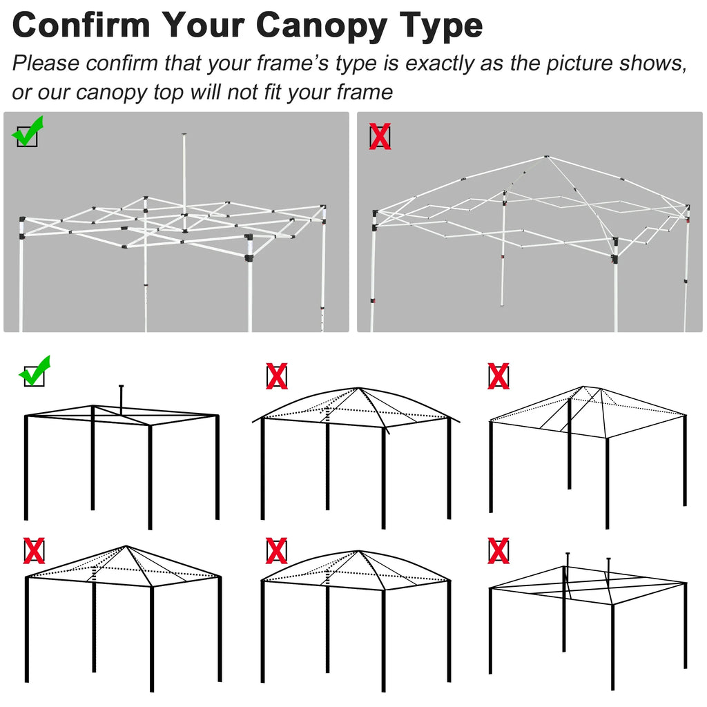 10 x 10 Ft Pop Up Canopy Top Replacement with 4 Set Sand Bags S6586