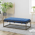 Navy Blue Velvet Ottoman Bench Q2087