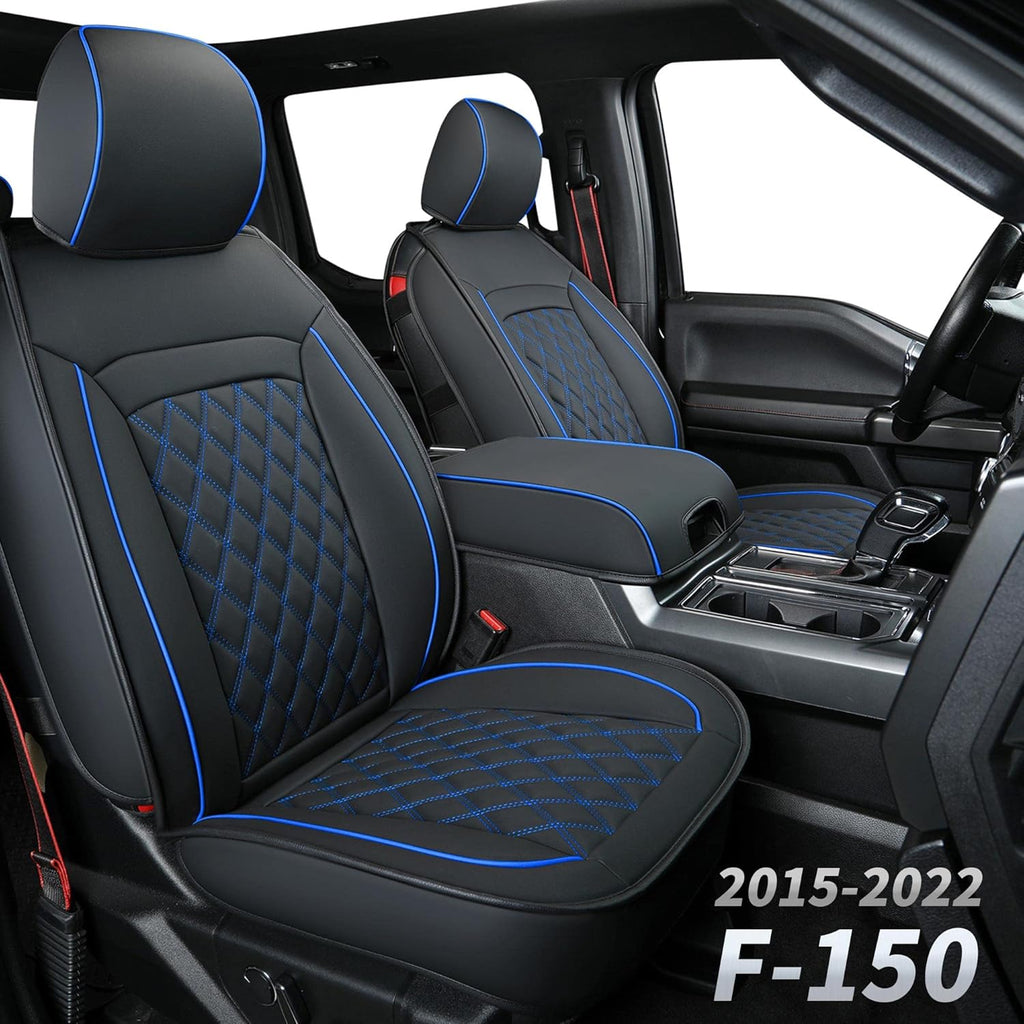 Black & Red Waterproof Faux Leather Seat Covers Full Set V31013