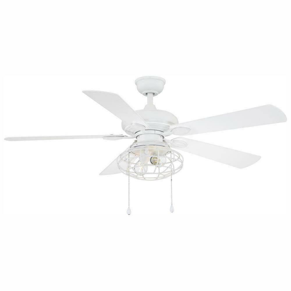 Matte White LED Ceiling Fan with Light Kit C556849