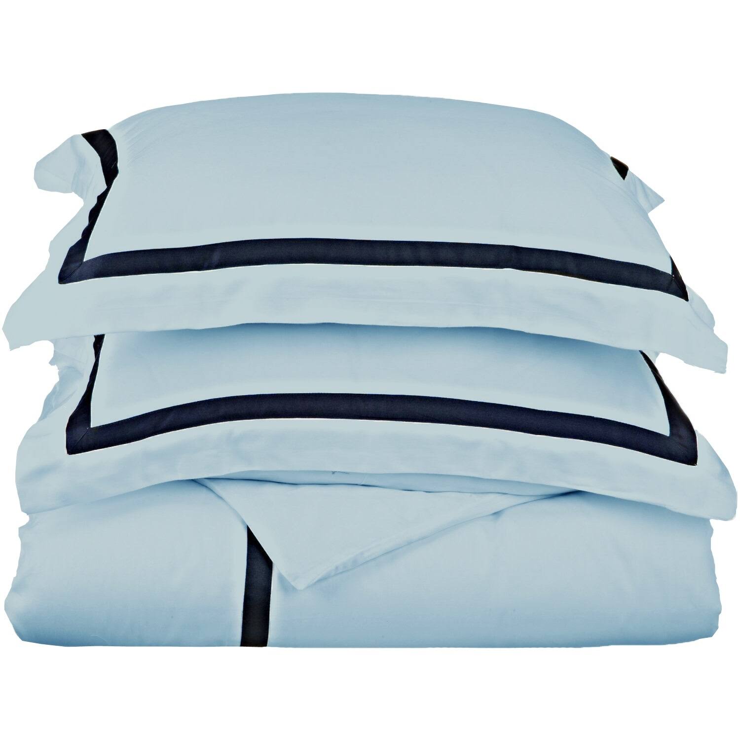 300 Thread Count Cotton Sateen Duvet Cover Set, Twin-XL, Blue E9985