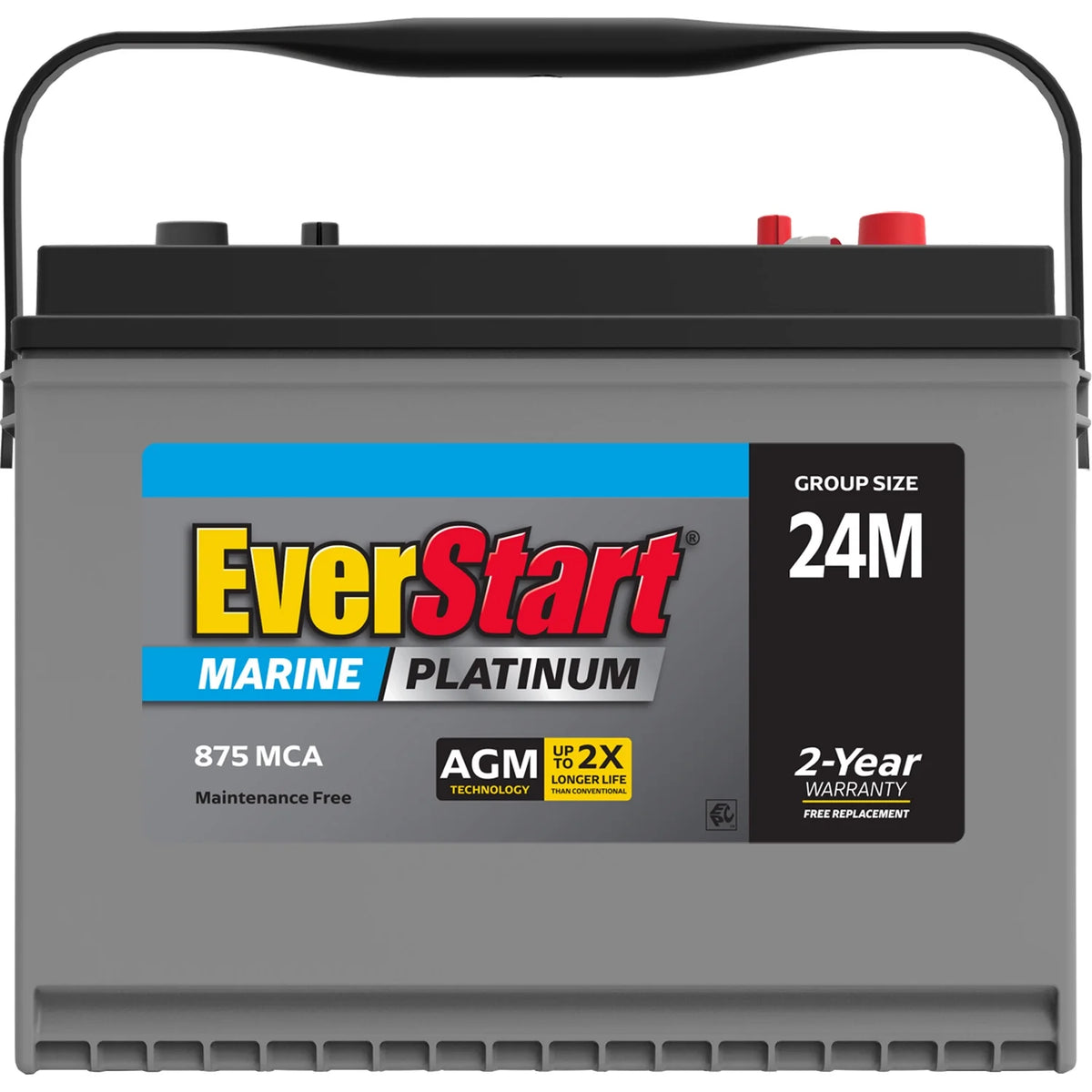 AGM Marine and RV Deep Cycle Battery Group Size 24M, 12 Volt 875 MCA Y173