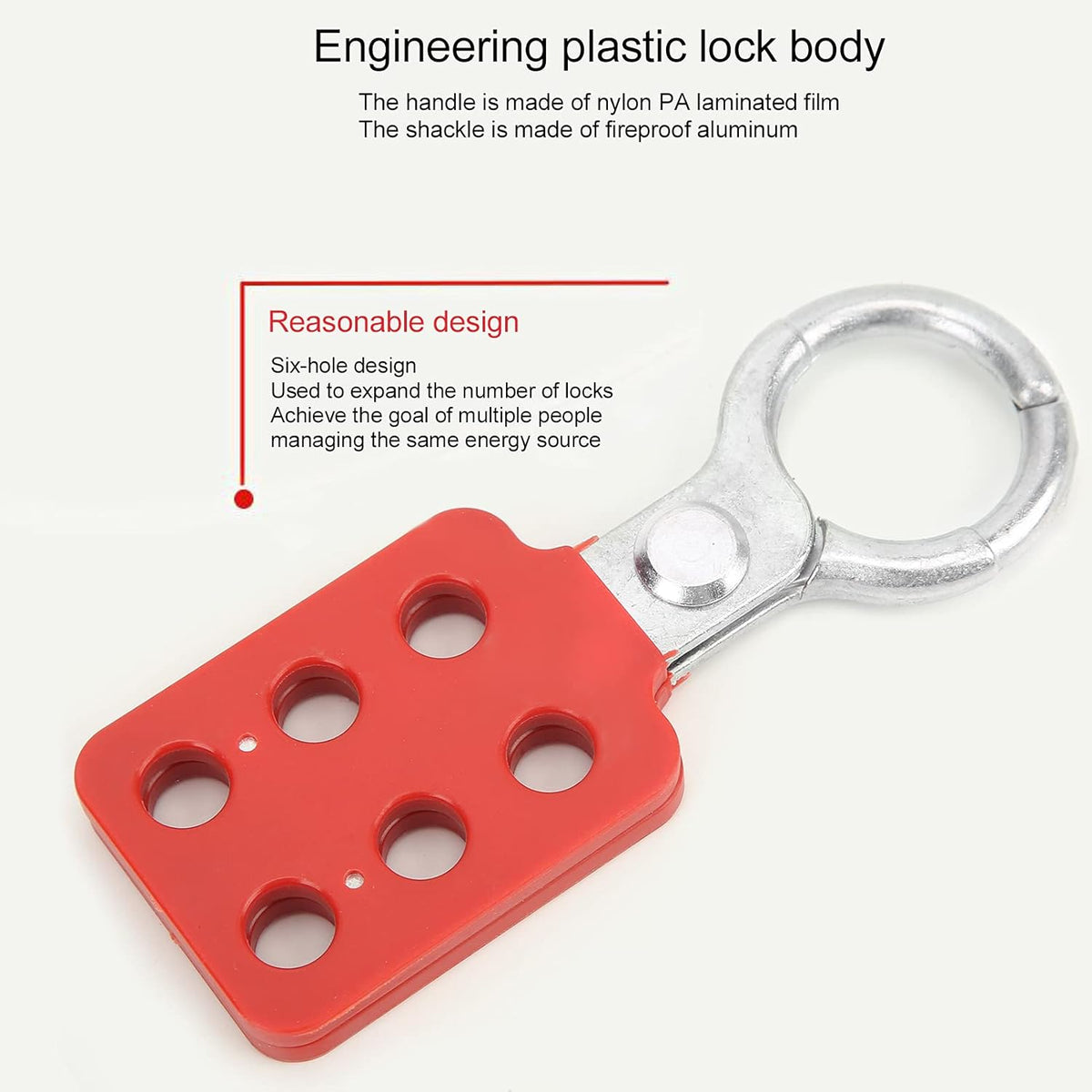 10pcs Aluminium Insulation Padlock Hasp with 6 Holes Interlock, 1in Inside Jaw Diameter C110