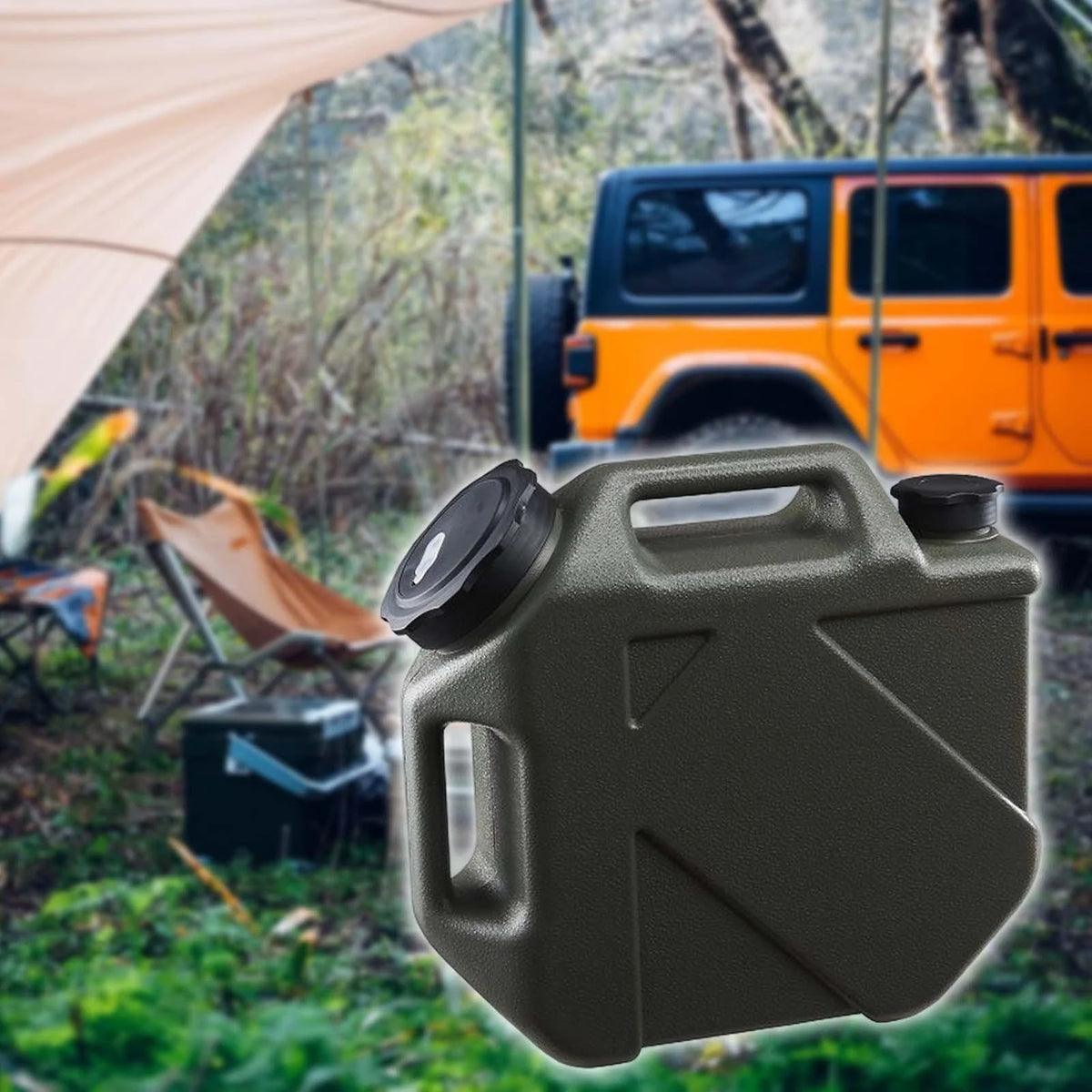 Dark Green 10 L Portable Camping Water Container W5213