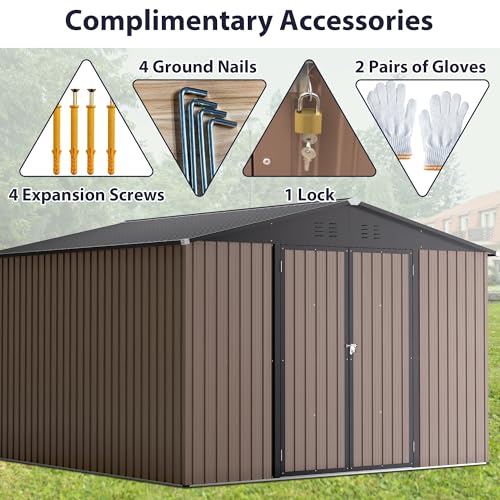 Brown Metal Storage Shed P366643