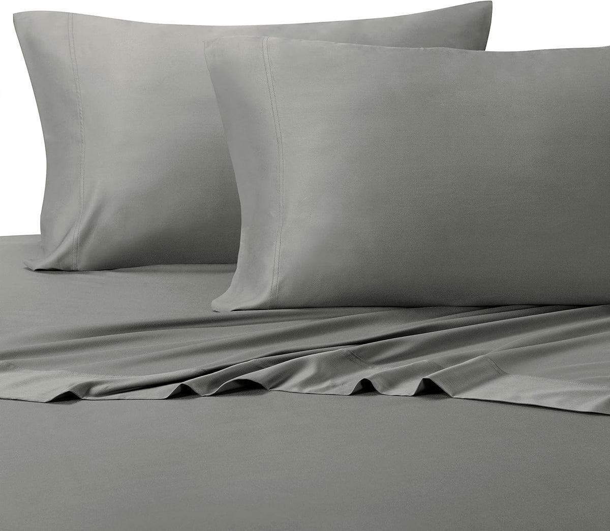 Solid White 4PC California King Cotton Sateen Deep Pocket Bed Sheet Set A613783