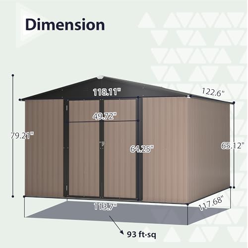 Brown Metal Storage Shed P366643
