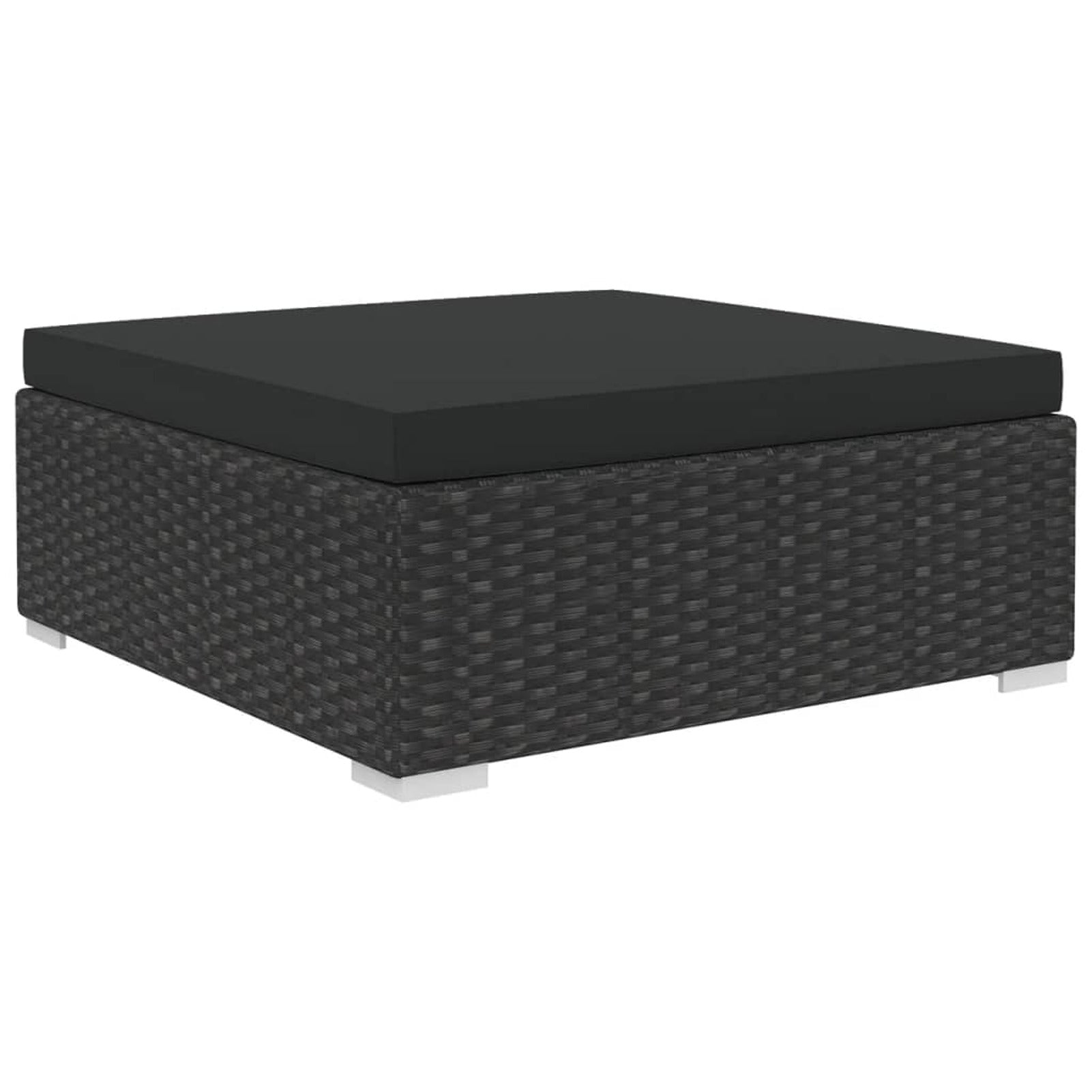 10 Piece Black Poly Rattan Outdoor Sectional Sofa Set I557567