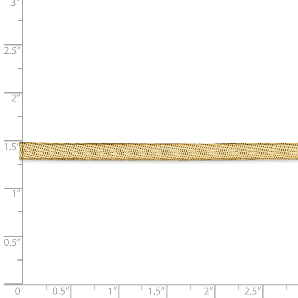 14kt Yellow Gold 4mm Herringbone Chain Bracelet 8 inch Y116