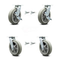 8” Thermoplastic Rubber Caster Set of 4 with Brake M931864