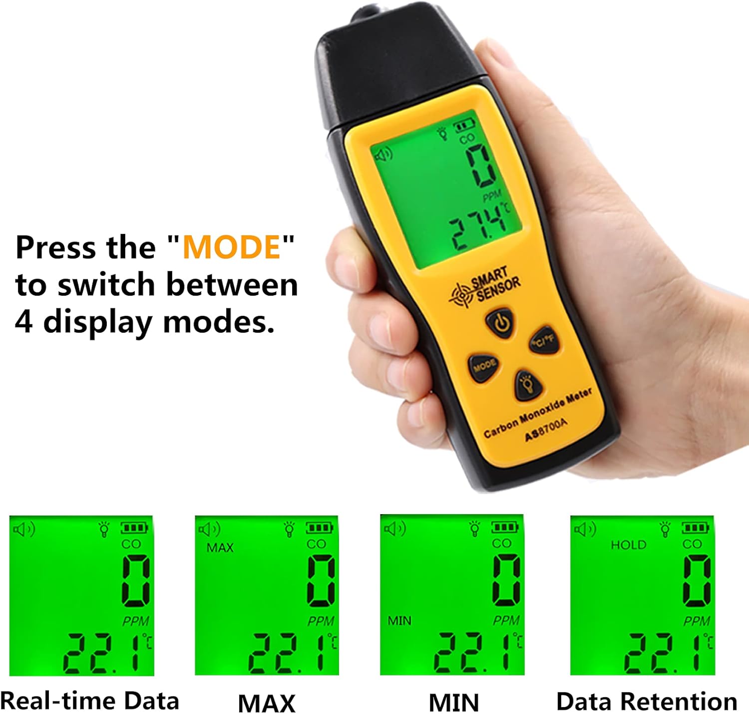 Handheld Carbon Monoxide Meter with LCD Display P5236