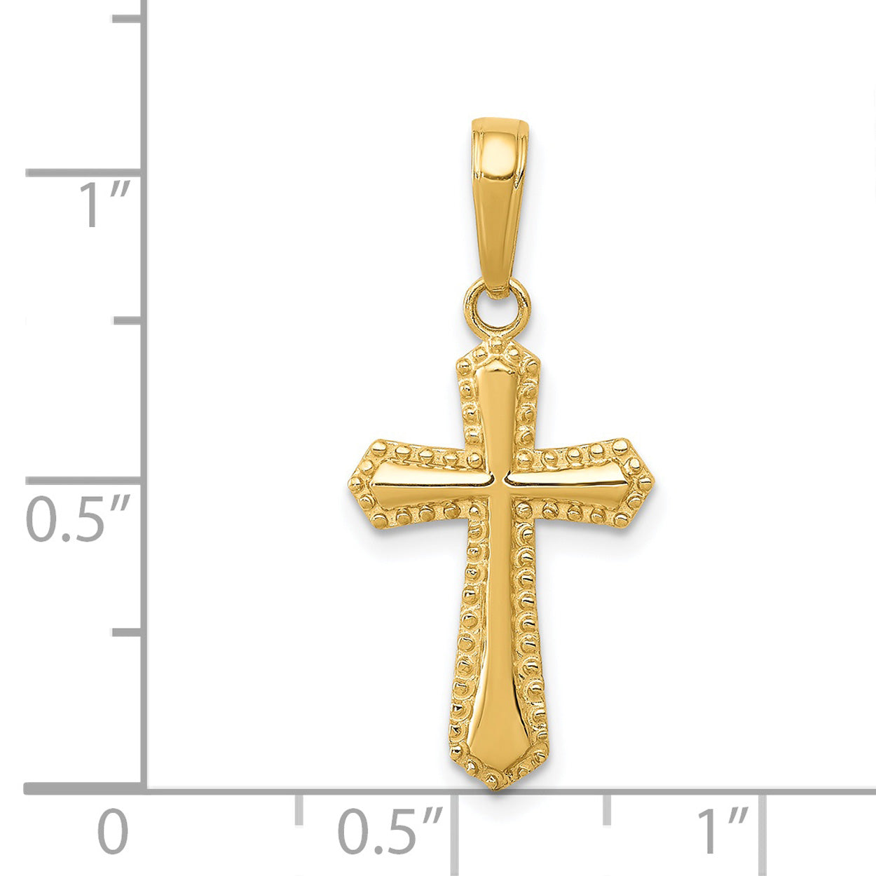 14K Yellow Gold Passion Cross Pendant Charm N858