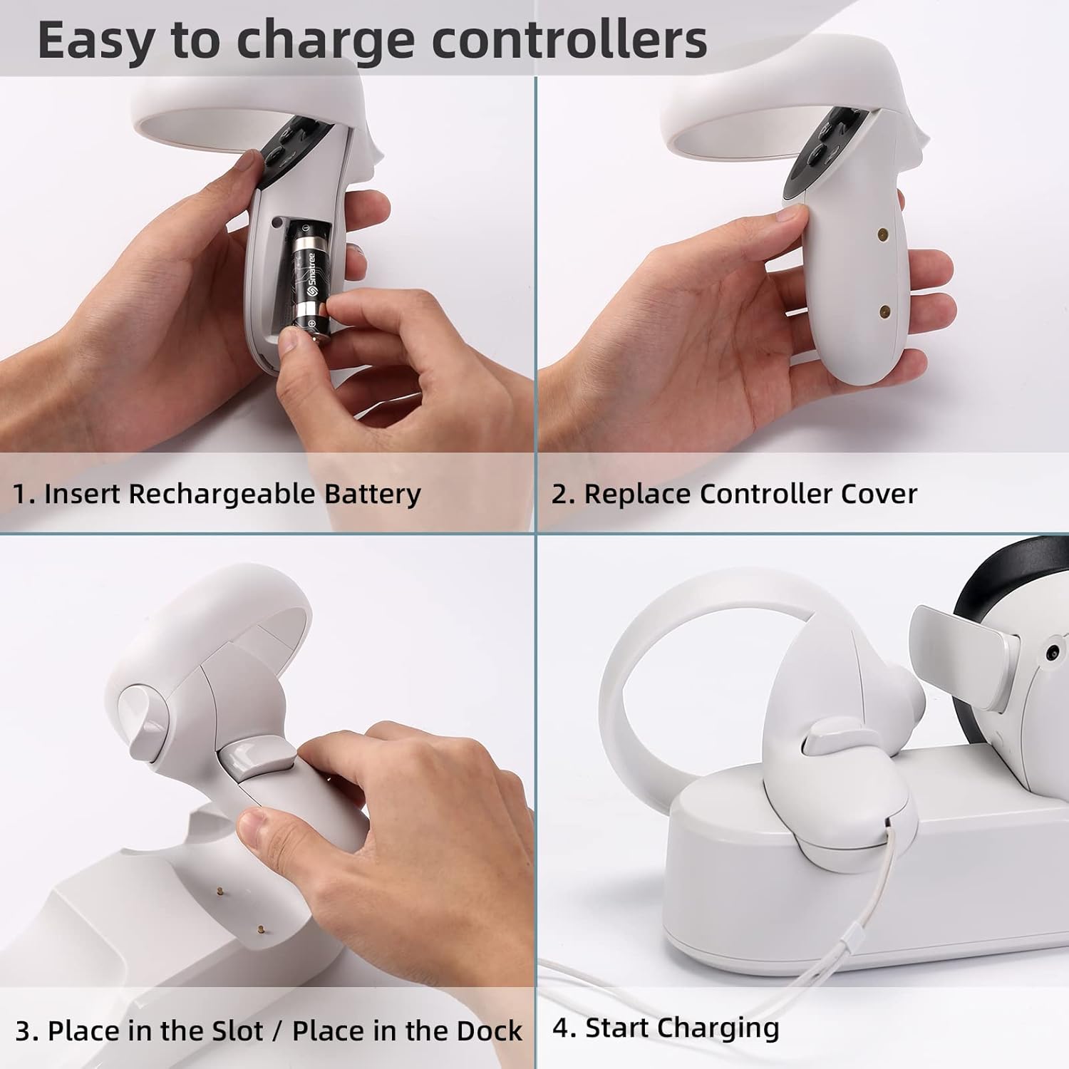 Oculus Quest 2 Charging Dock with 2 Rechargeable Controller Batteries A967