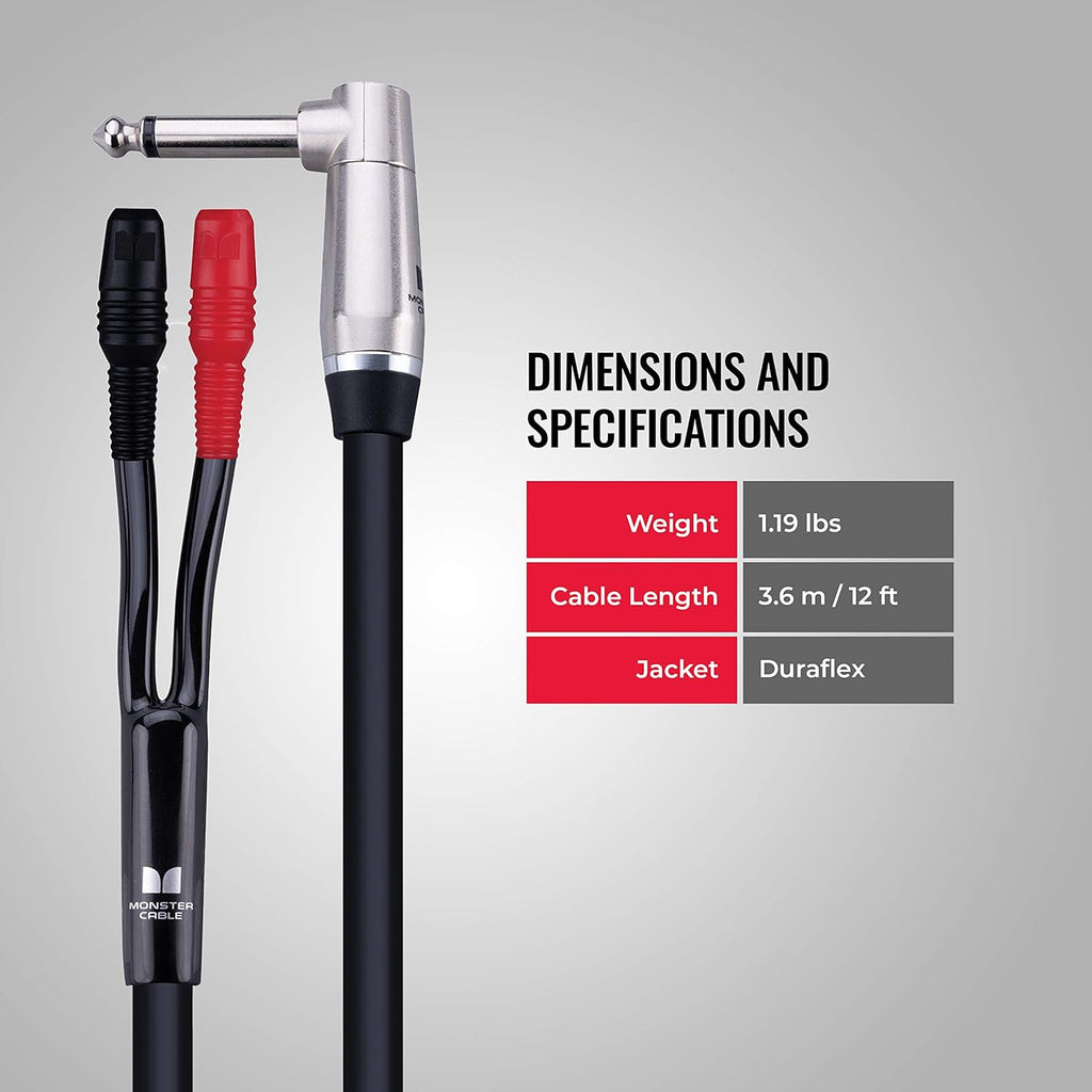 1/4 Inch to Faston Speaker Cable, 12 feet M6186