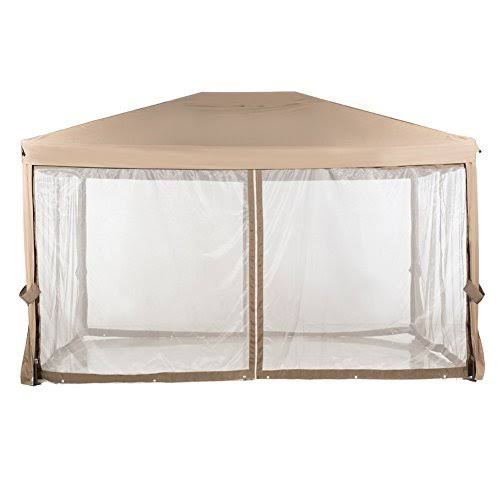 Brown Garden Gazebo with Mosquito Netting P727006