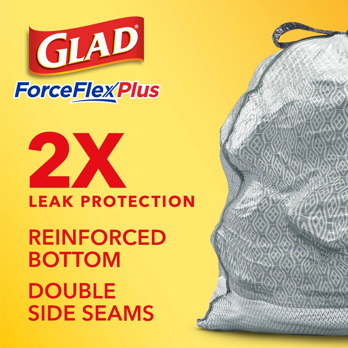 20 Gallon Grey Kitchen Drawstring Trash Bags, 80 Count F41593