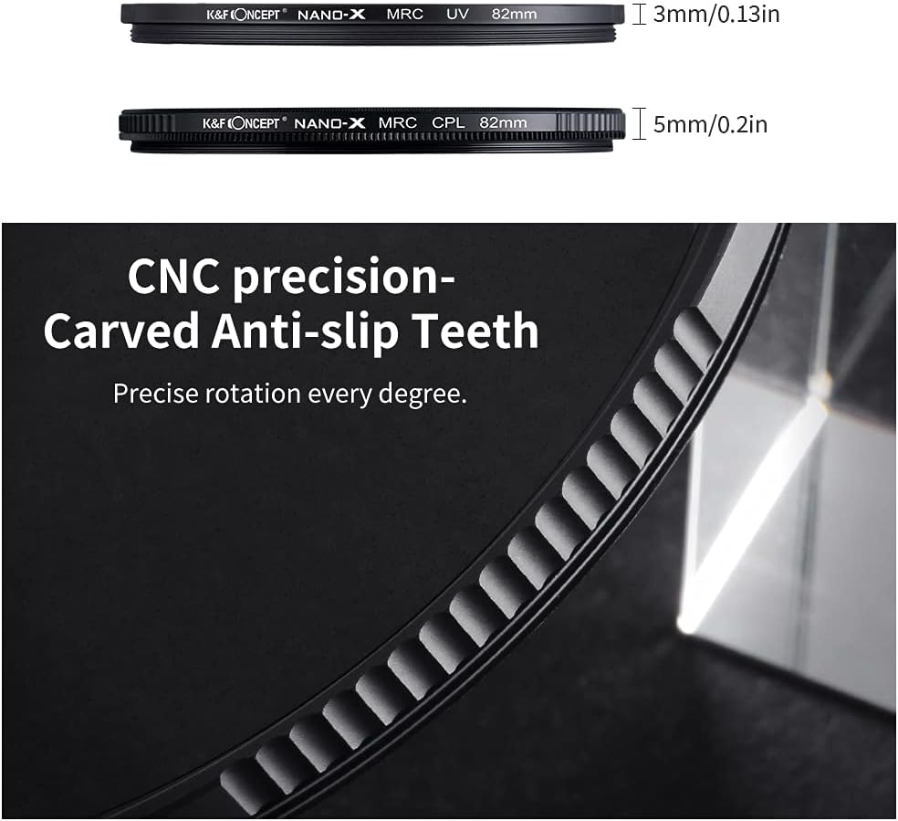 77mm Circular Polarizer & MC UV Filter Kit (2 pcs) with Lens Cap, Multi-Layer Coatings X211978