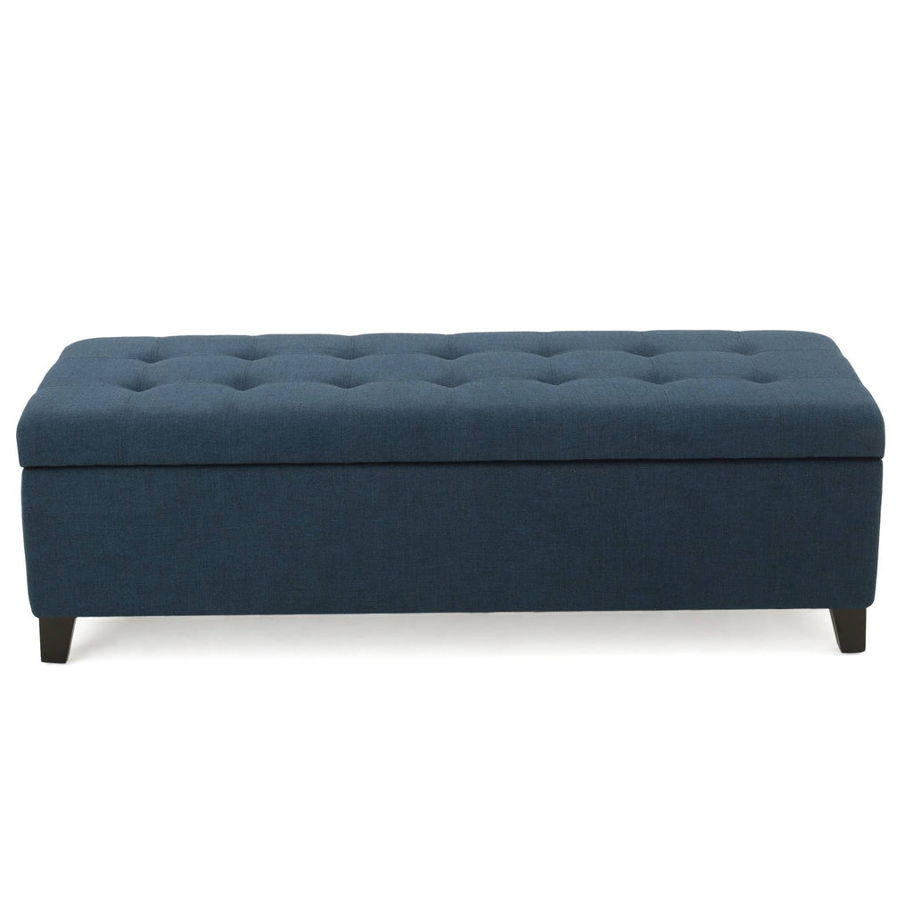 Dark Blue Fabric Storage Ottoman U98840
