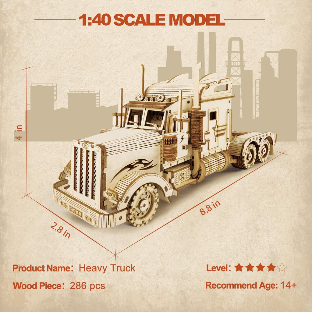 3D Wooden Puzzles Mechanical Models Kits (Heavy Truck) Pack of 2 H101