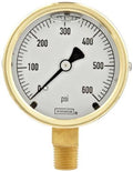 1/4 NPT Brass Case Gauge, Glycerin Filled P101414