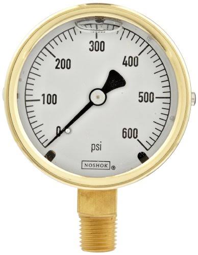 1/4 NPT Brass Case Gauge, Glycerin Filled P101414