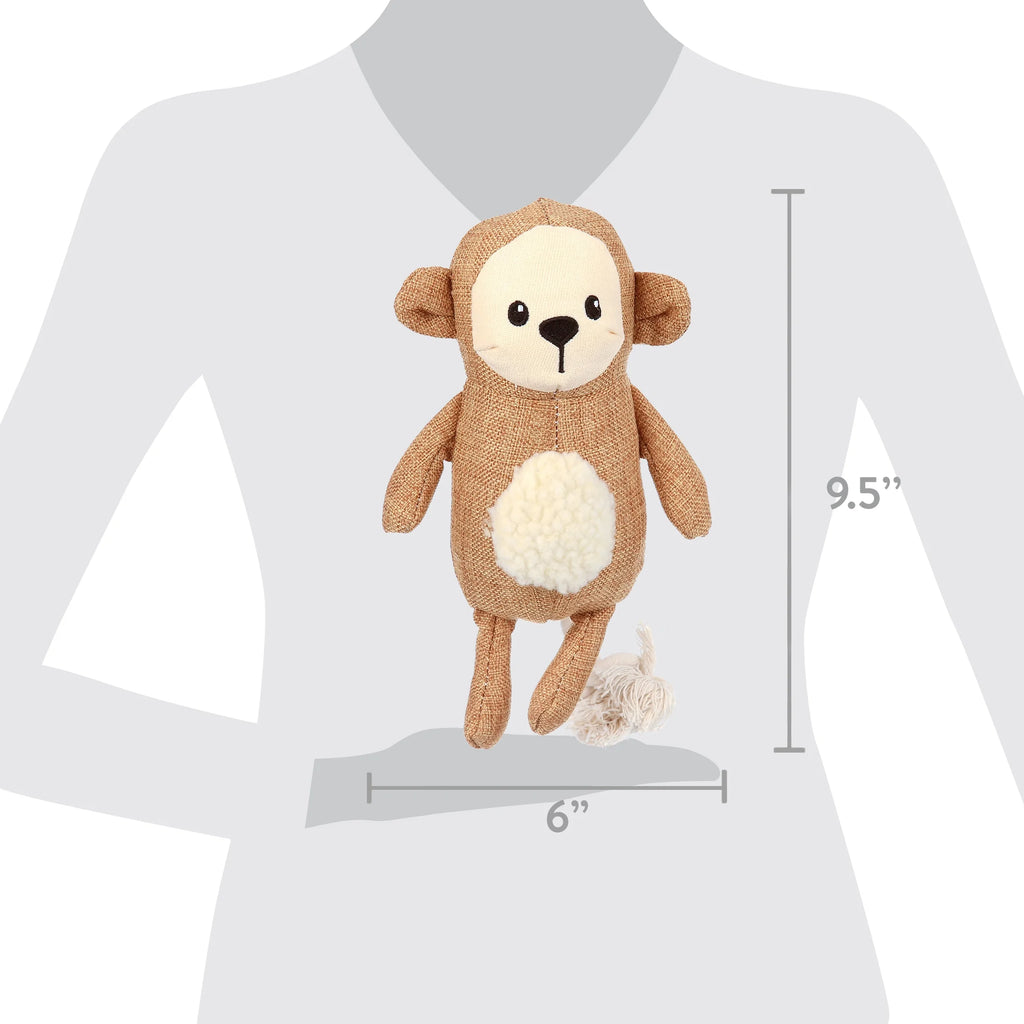 Tan Monkey Plush Dog Toy N3714