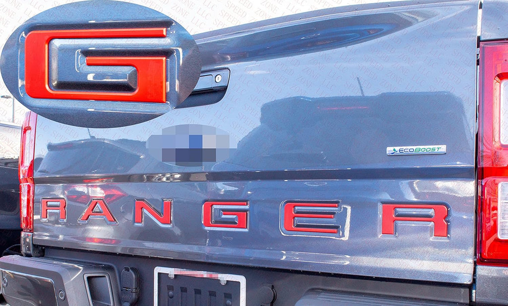 Chrome with Black Outline Tailgate Insert Letters Pack of 2 P3457