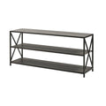 X-Frame 60x22 Wide 2 Shelf Laminate Shelving Unit Slate Gray / Black Y694