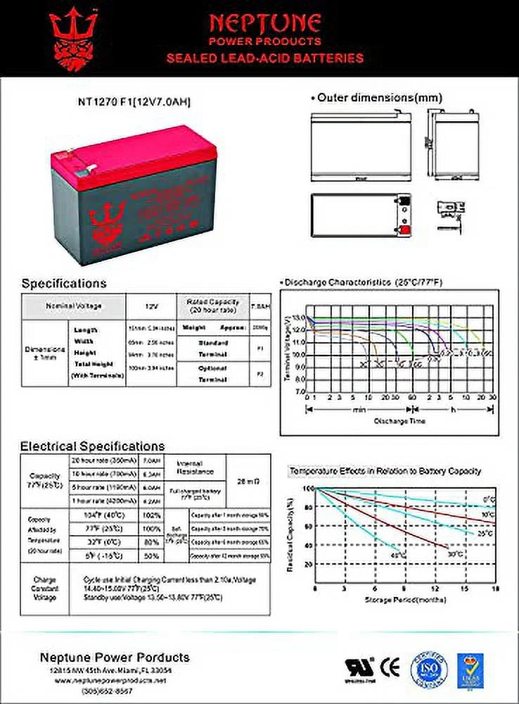 12V 7AH Battery 2 Pack Y811