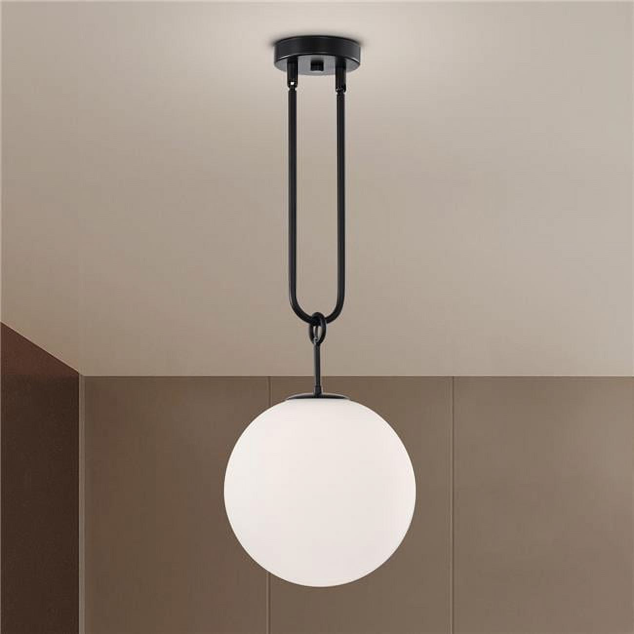 Matte Black Finish 1-Light Indoor Pendant Light B5987