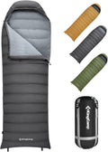 Down Sleeping Bag 650 Fill Power Ultralight Compact 0 Degree with Compression Sack X976017