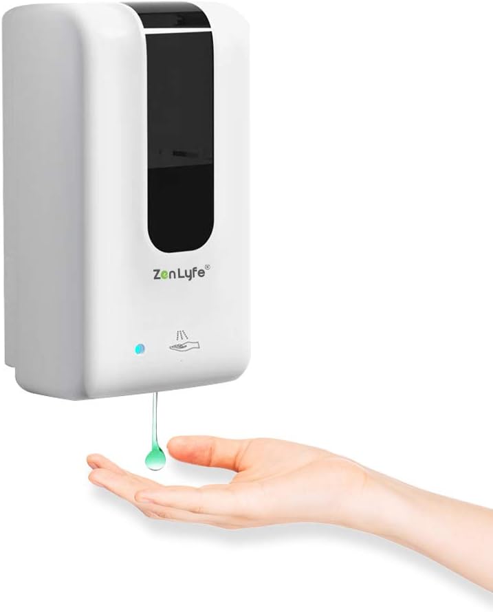Automatic Hand Sanitizer Dispenser with Stand and Drip Catcher and Refillable Bottle (White) G51508