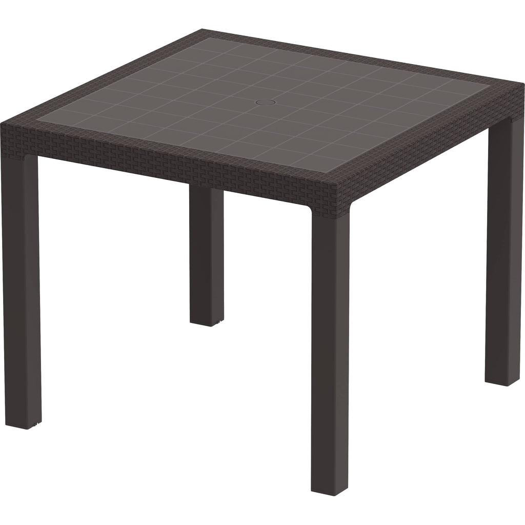 Rattan 4-Seater Table Gray Q15128