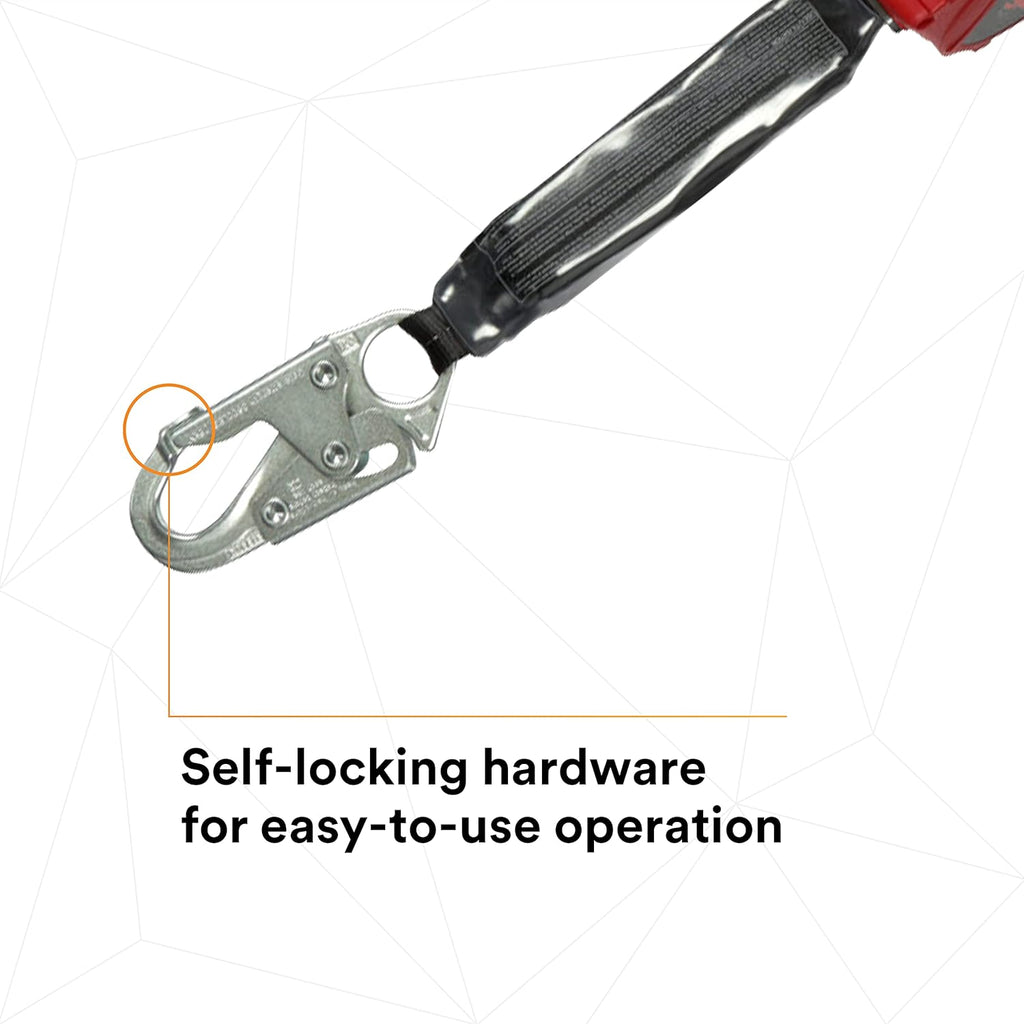 20' Single Leg Self-Retracting Polyester Web Lifeline with Steel Snap Hook E6622