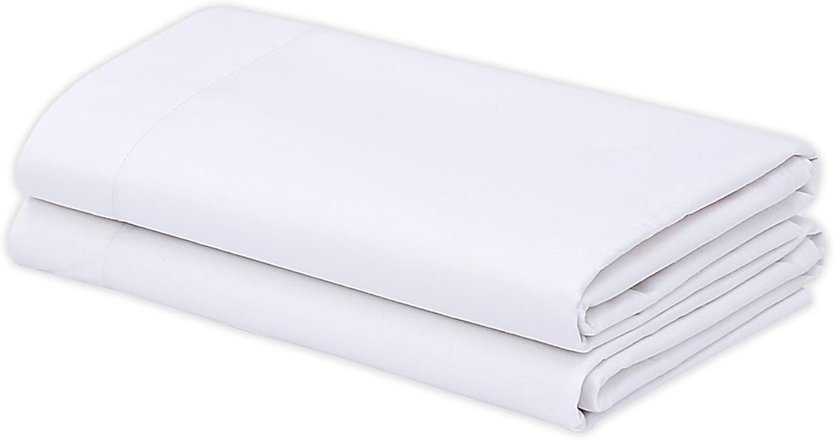 24 Queen Flat Sheets Bright White Percale Hotel Linen F87863